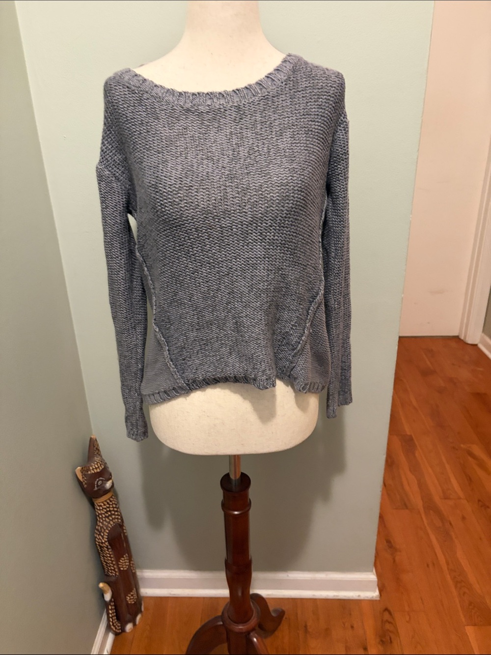 RD Style Heather Gray Scoop Neck Knit Sweater